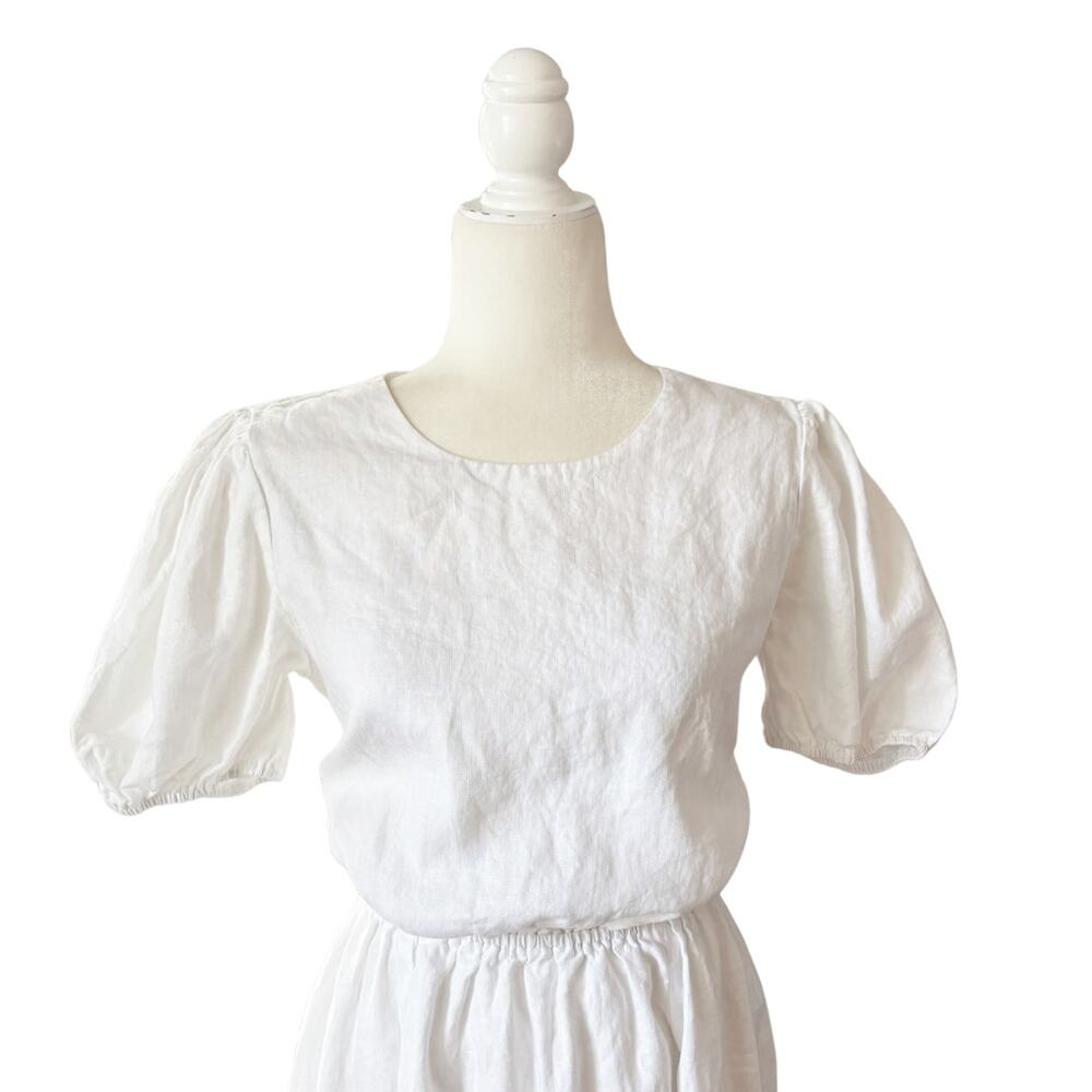 Reformation Anneliese Linen Dress 12 White NEW - Picture 5 of 12